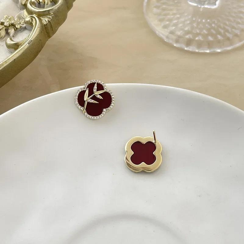 Винтажные красные серьги анголы в гонконгском стиле акриловые геометрические