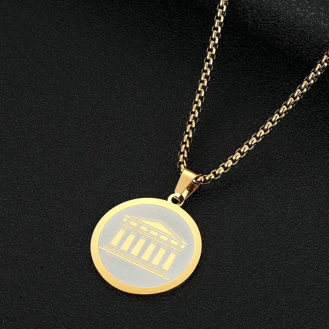 Золотое ожерелье Kinitial с подвеской греческое Древняя Греция очарование |