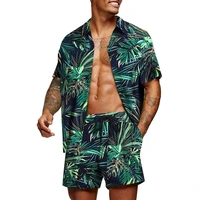 hawaiian sets mens printing short sleeveshorts summer set casual floral shirt beach two piece suit new fashion male clothing