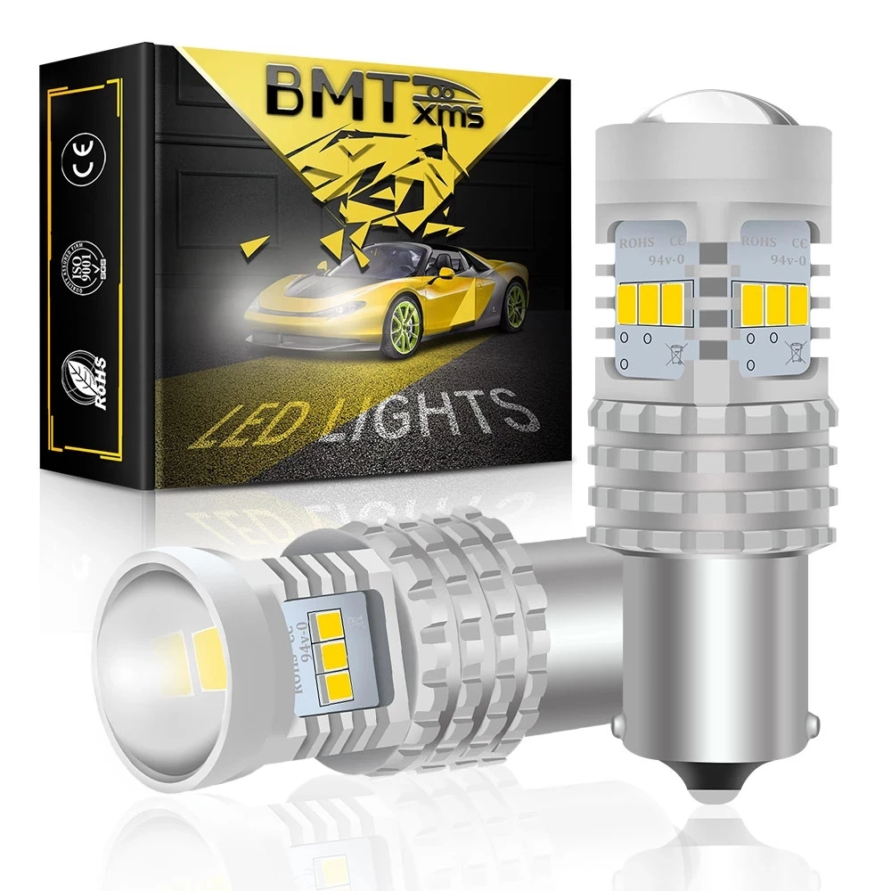

BMTxms 2PCS Canbus 1156 P21W LED Bulb For Seat Leon 3 MK3 Alhambra LED Driving Daytime Running DRL Reversing Lights White