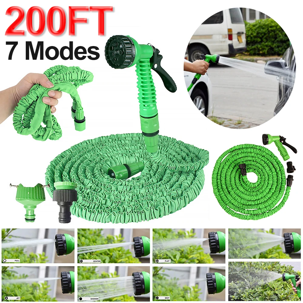

Garden Hose Garden Sprayer Expandable Flexible Hose 7 Patterns Car Wash Water Gun Pipe Watering Lawn Irrigation 25-200 ft.