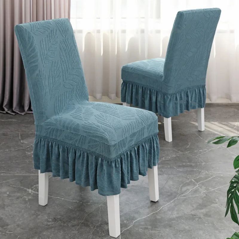 

Jacquard Elastic Chair Cover Home Kitchen Spandex Stretch Slipcover Dining Chair Seat Cover for Wedding Banquet Hotel Restaurant