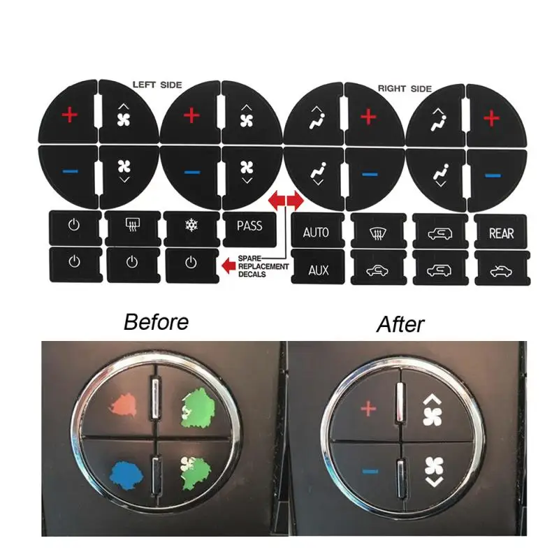 

For Chevy Buick SUV Vehicle Car Styling AC Button Repair Car Sticker Kit Car Accessories Automotive Interior Car Exterior