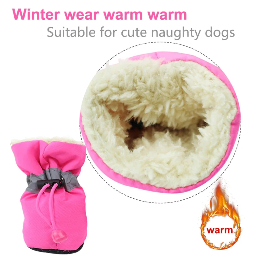 

Pet Boots 4Pcs/Set Dog Cat Winter Warm Rain Boots Protective Pet Sports Anti-Slip Shoes Boots Adjustbale Breathable Dog Shoes
