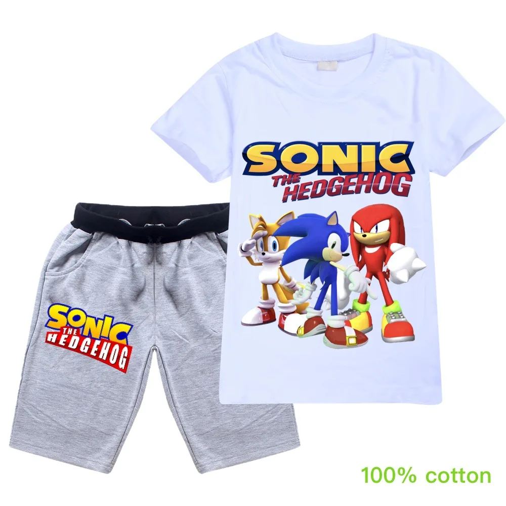 Одежда для маленьких девочек Sonic одежда мальчиков и подростков футболка шорты