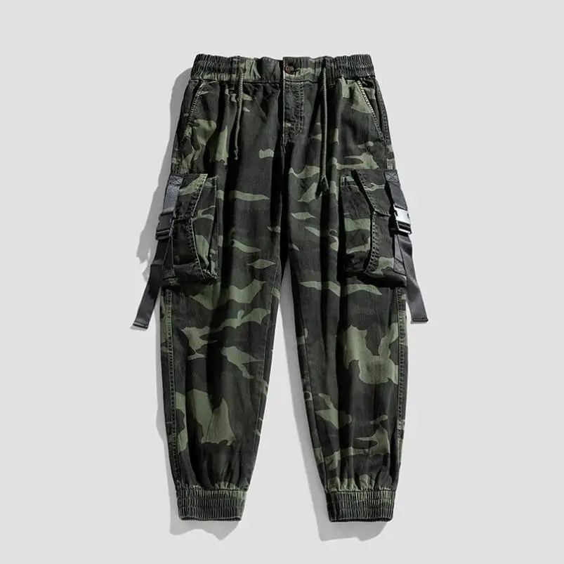 Camouflage Cargo Pants Men Fashion Military Casual Pants Autumn Winter High Street Japan Hip Hop Plus Size Trousers 2022 w402