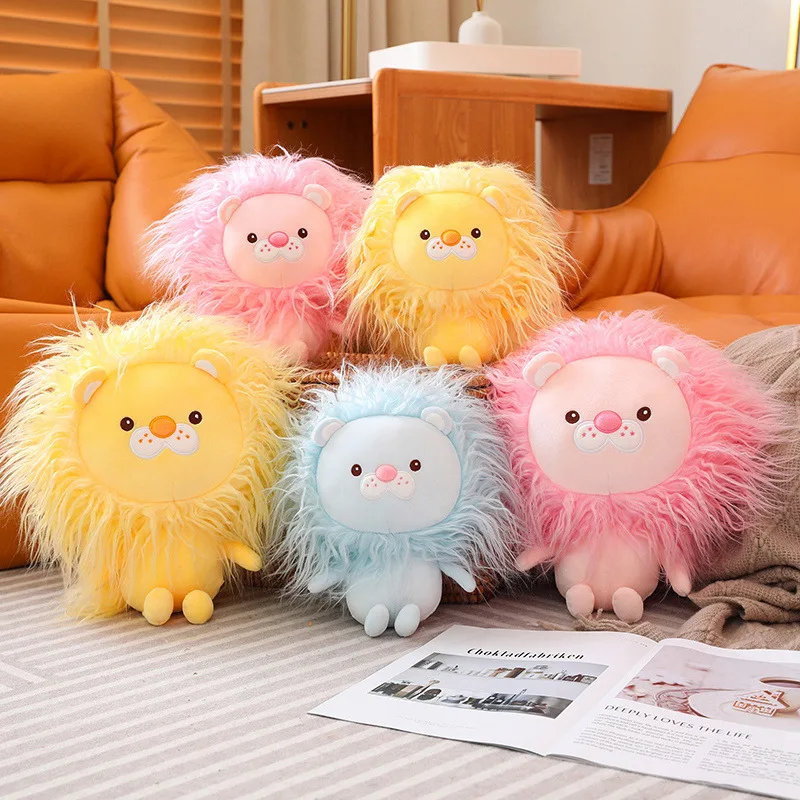 Ful Lion Plush Toy Kawaii Stuffed Animals Long Hair Lion Plushies Doll Room Decor Xmas Gifts
