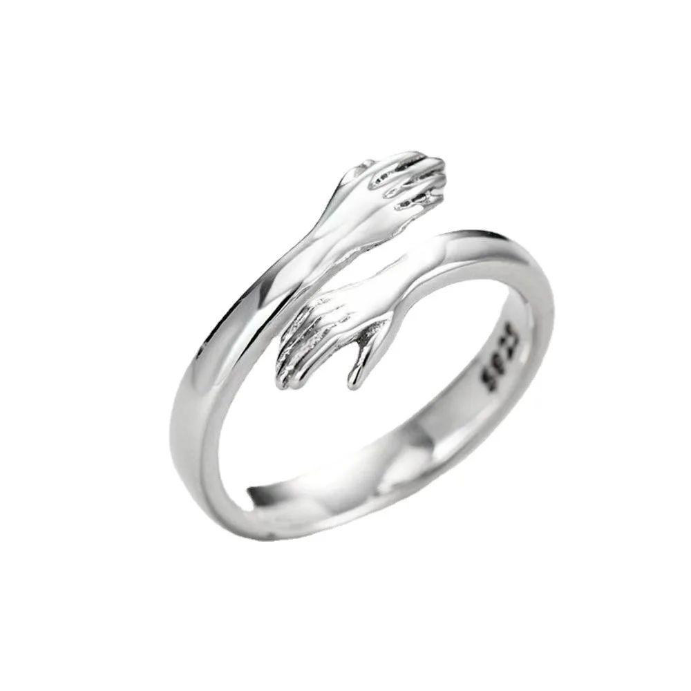 

Light Luxury Creative Love Hug Couple Open Ring Fashion Ladies Men Cute Open Ring Jewelry Anniversary Special Gifts for Lovers