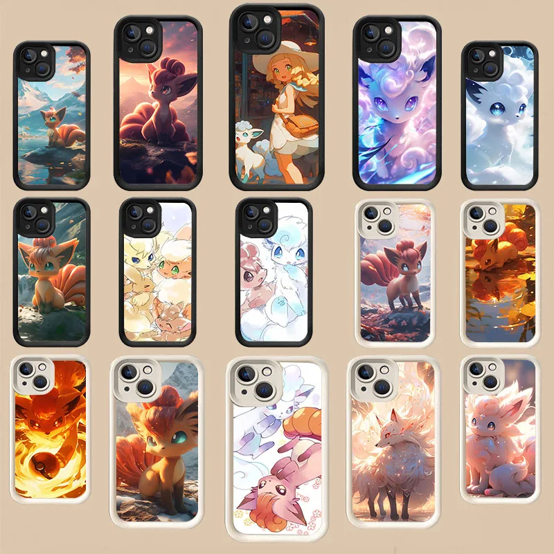 WR-52 Белый ступенчатый чехол из ТПУ Pokemon-Vulpix для OPPO A17 58 60 73 76 77 94 98 Reno8 10 11 Find X3 Pro Plus