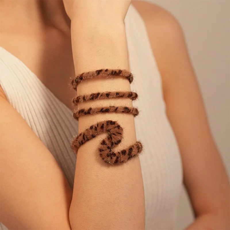 Модный осенне-зимний ретро конский волос флокированный леопардовый круг с