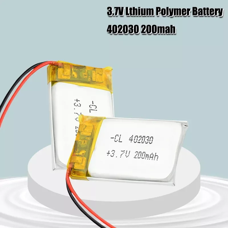 

NEW2023 402030 3.7v 200mAh li-ion Lipo cells Lithium Li-Po Polymer Rechargeable Battery For Bluetooth GPS MP3 MP4 Recorder