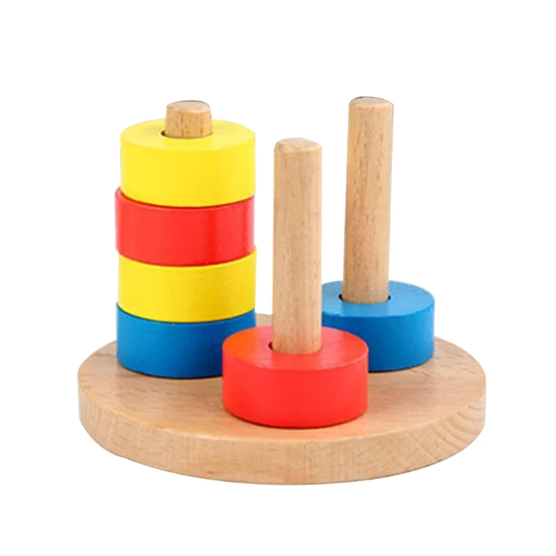 

Wooden Sorting Stacking Toys for Toddlers Color Recognition Puzzle Stacker Early Childhood Development Puzzle Toy