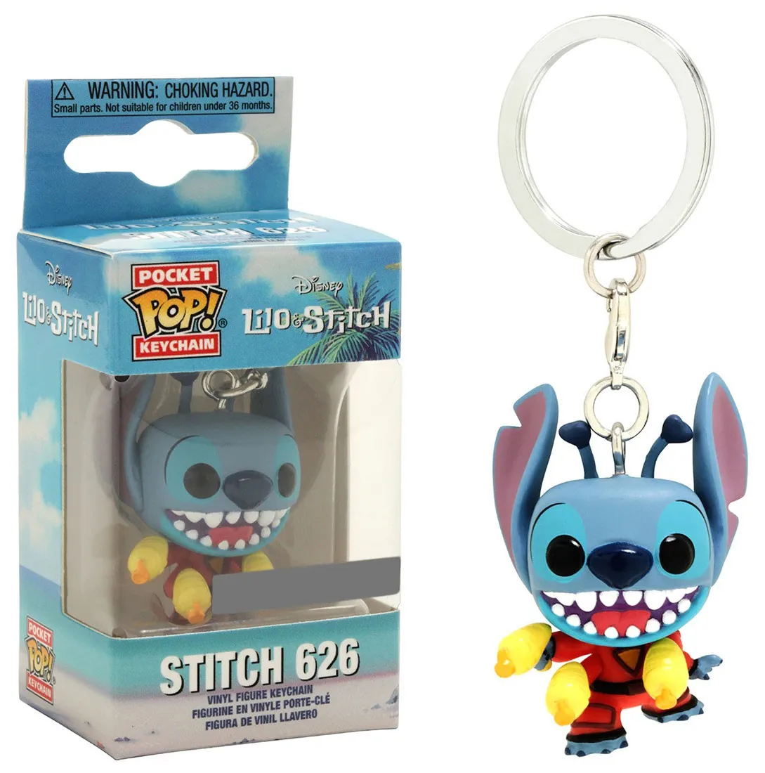 

FUNKO POP Disney Lilo Stitch 626 Summer Stitch Eats Ice Cream Keychain Vinyl Action Figure Collection Models Toys for Children