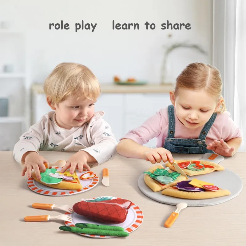 

Baby Cutting Pizza Kids Toy Kitchen Pretend Play House Cook Cut Food Games Simulation Pizza Food Kids Gifts For Boy And Girl