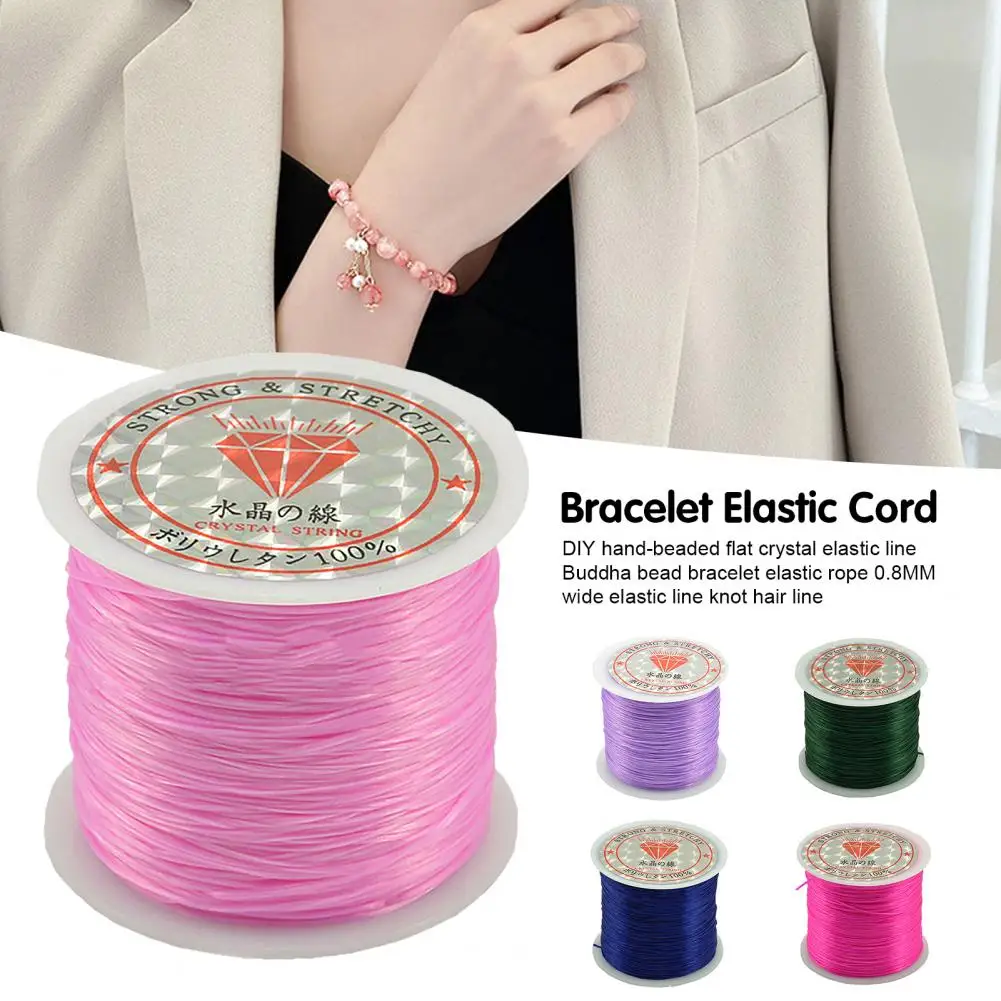 

1 Roll 0.8MM Elastic Line White Lines To Sector Crystal Beads Elastic Spandex Elastic Rope Bracelet Beads Line Jewely Accessory