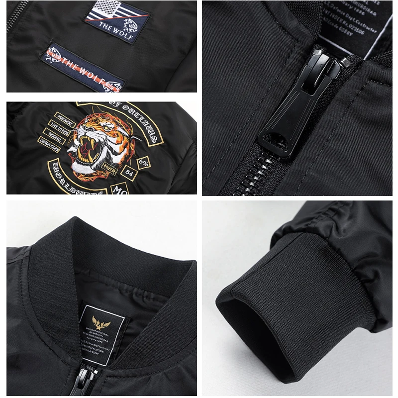 2022 Explosive New Brand Men's Spring Flight Jackets Plus Size Tiger Long-sleeved Coats Clothing Europeam American Jacket Men