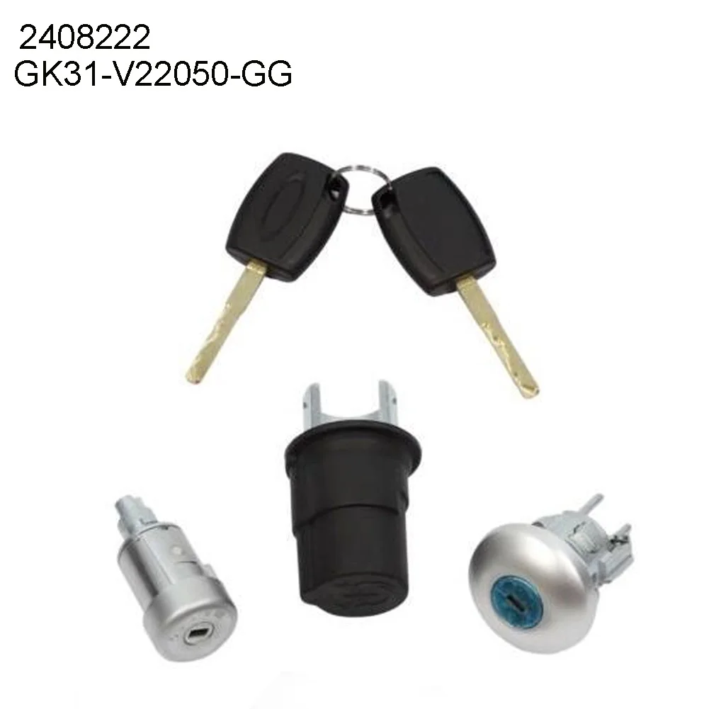 

1 Set Door Lock Ignition Barrel With 2 Keys For Ford Transit MK8 2408222 GK31-V22050-GG Bonnet Lock Auto Parts