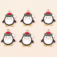 10pcs new christmas pendants lovely christmas penguin pendant for earring charms necklace diy jewelry making