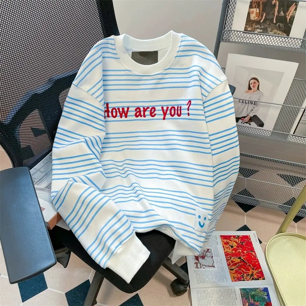 Женский Свободный свитшот в полоску