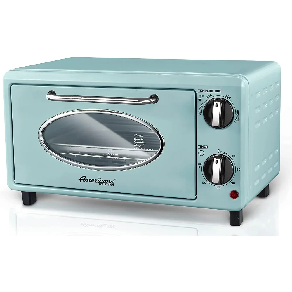 

HAOYUNMA By Elite Collection Retro 2-Slice Toaster Oven, Mint Pizza Oven Outdoor Toaster Microwave Ovens Electric Oven