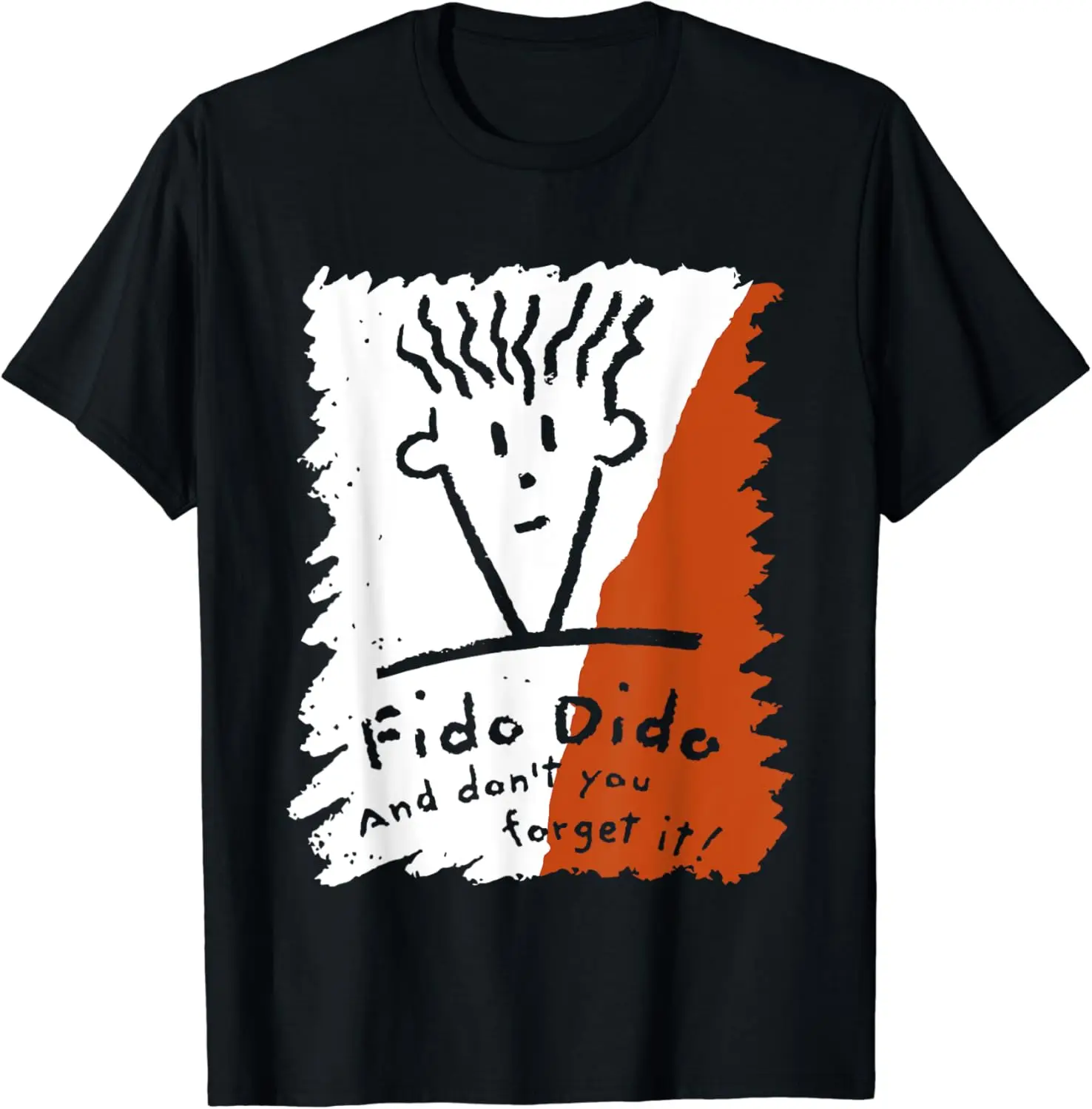 Футболка Fido Dido белая оранжевая без надписей Забавный Графический Топ простой