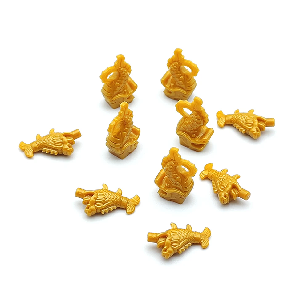 5 шт. MOC карп зверь Бога строительный блок игрушка архитектурный корс украшение