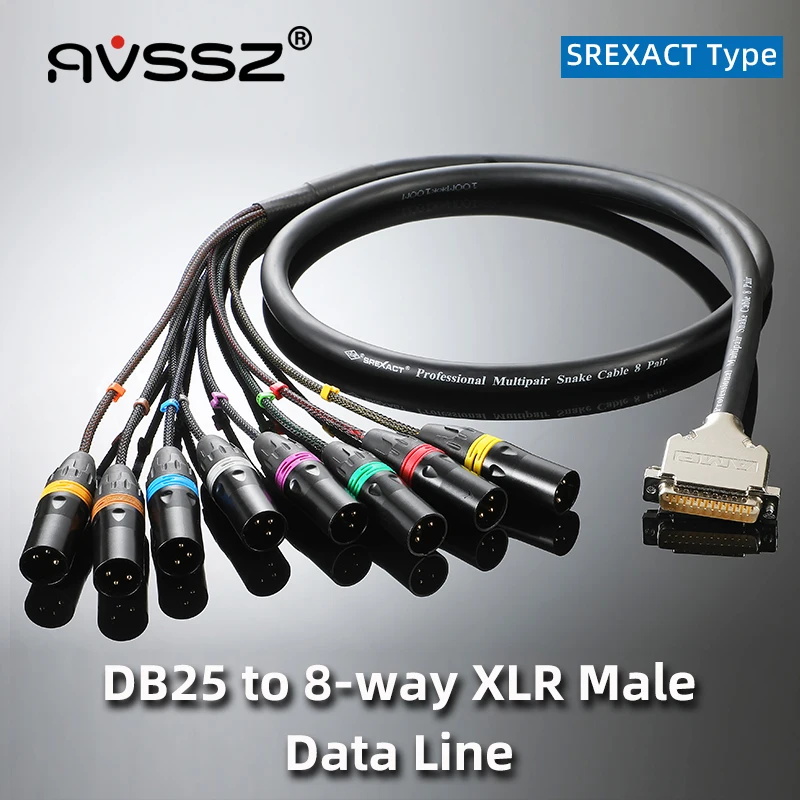 

AVSSZ Pro. DB25 8-way Multi Track Mixer VGA Rainbow Audio Signal Cable DB25 Male to 3 Pin XLR Male/Female,RCA,6.35mm 1/4in Plug