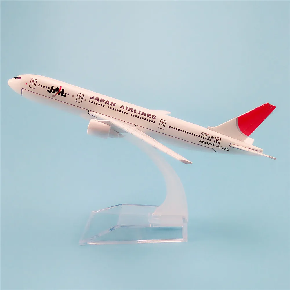 16cm Metal Alloy Plane Model Air JAL Japan Airlines Boeing 777 B777 Airways Airlines Airplane Model w Stand Aircraft   Gift