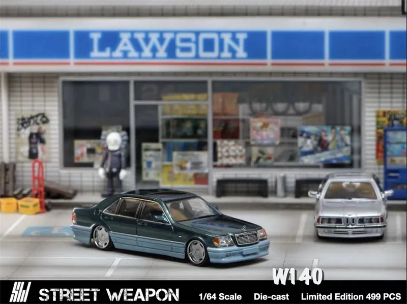 SW 1:64 W140 Green Limited499 Литая под давлением модель автомобиля
