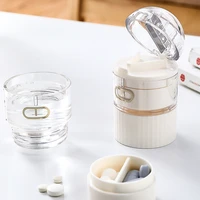 multi fuction 3 in 1 portable pill box powder tablet grinder powder pill cutter medicine splitter box for personal health care