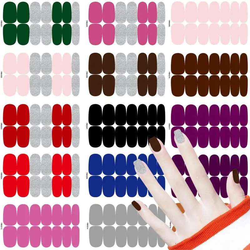 

Solid Color 14 Small Nail Stickers Simple Nail Stickers Nail Polish Film Stickers Stickers for nails nails accesories