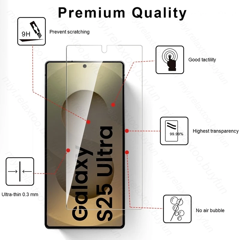 Фото 5-1 шт. закаленное стекло 9H для Samsung Galaxy S25 Ultra Plus 5G 2025 Sumsung S25Ultra S25+ S24 FE S 25 24 Защитная пленка для экрана HD №3
