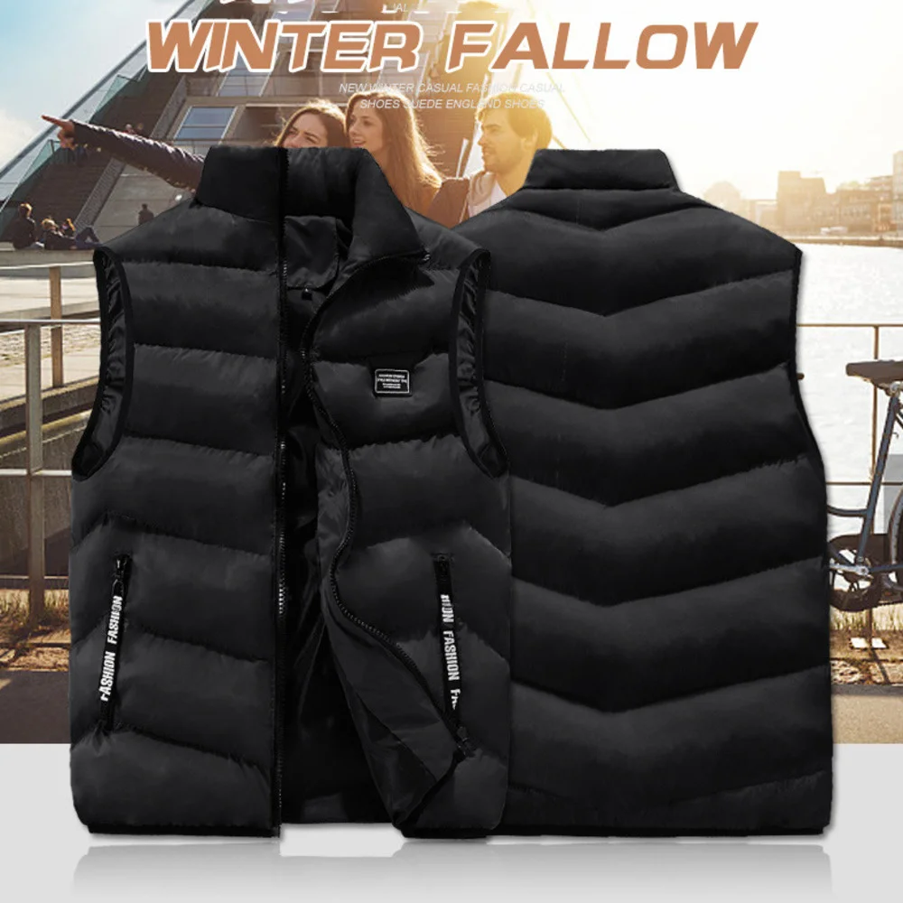 

New Fashion Jacket Sleeveless Spring And Autumn Thermal Soft Vests Casual Coats Male Cotton Thicken Waistcoat Men's Thicken 8XL