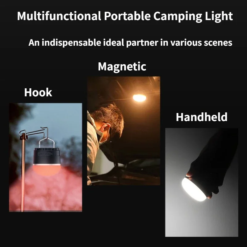 Перезаряжаемый светодиодный фонарь для кемпинга портативный подвесной