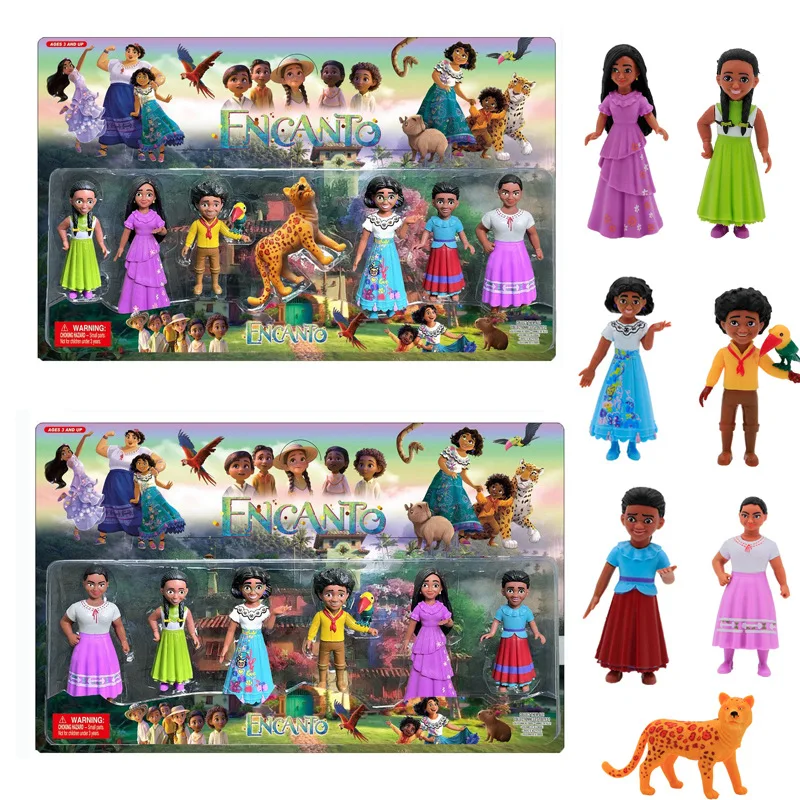 

4,5 дюймовая упаковка Disney, фигурка Энканто из аниме, Набор игрушечных кукол, мультяшная кукла Mirabel Madrigal, украшения для дома, фигурки, подарок для детей