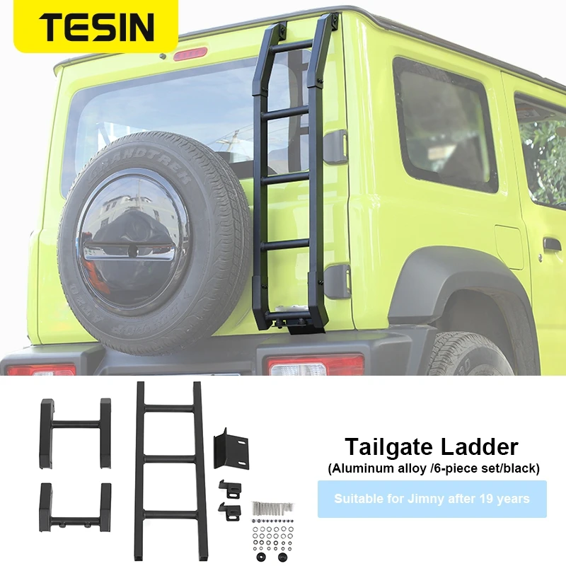

TESIN Protective Frames for Jimny JB74 Car Rear Door Tailgate Ladder for Suzuki Jimny 2019 2020 2021 Exterior Accessories