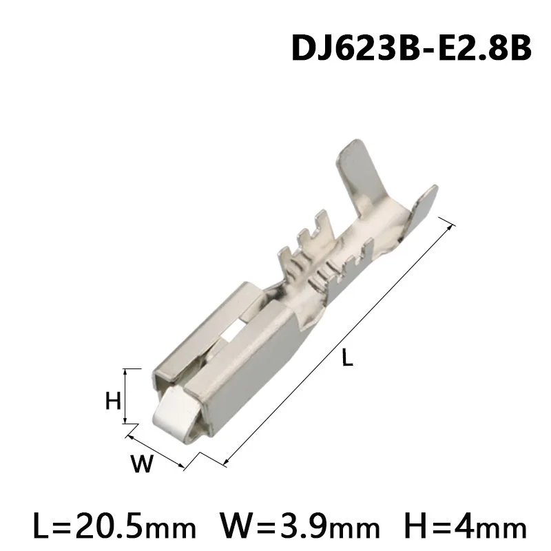 50 шт., 2,8 мм, автомобильная штепсельная вилка, 2,8, вставленная пружина