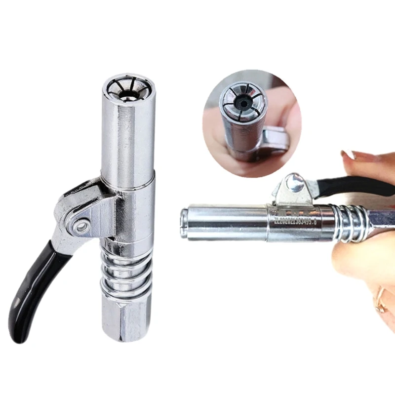 

High-pressure Oil Injection Nozzle Fast to Lock and Release Grease Gun Coupler NPTI/8 10000PSI Simple Installation Steel