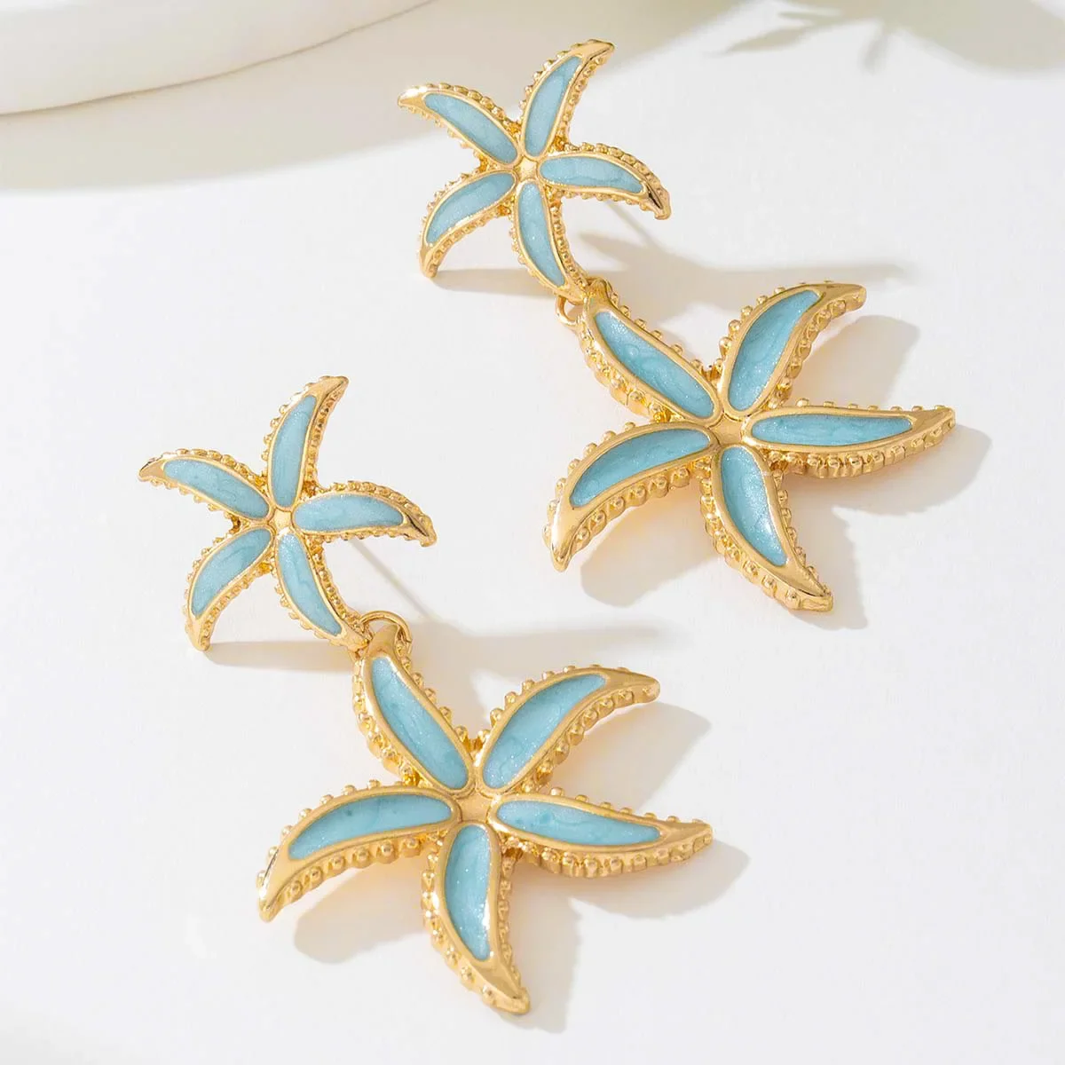 Синие серьги-капельки starfish