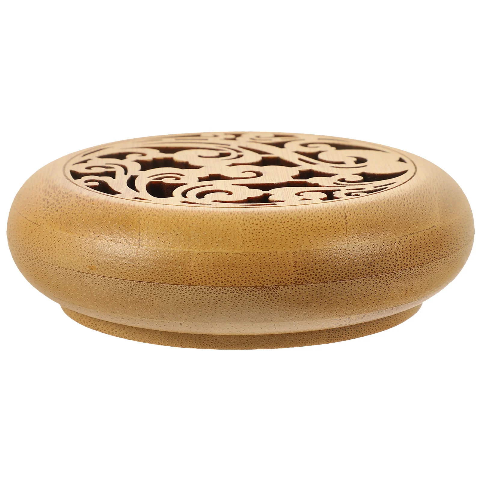 

Round Bamboo Aroma Diffuser Beautiful Tabletop Adornment Decor Holder Woodsy Burner Coil High-end Tray