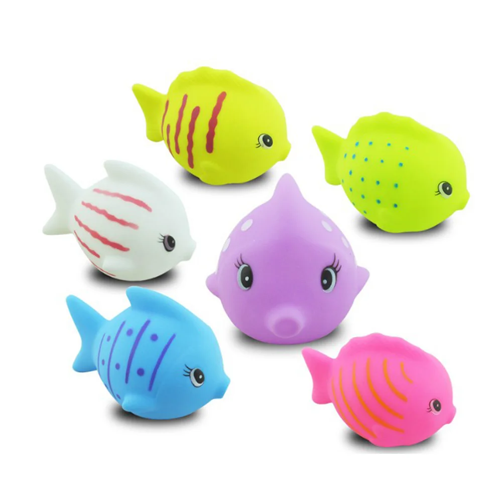

6pcs Baby Bath Toys Bathtime Fun Toys Fish Colorful Toy for Toddlers and Kids (Random Color)