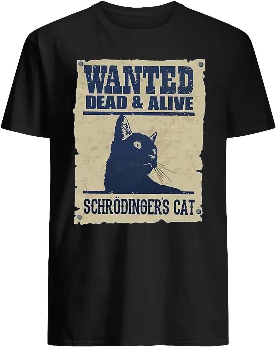 New Arrival Modna koszulka z krótkim rękawem okrągłym dekoltem i kotem Schrodinger's Cat