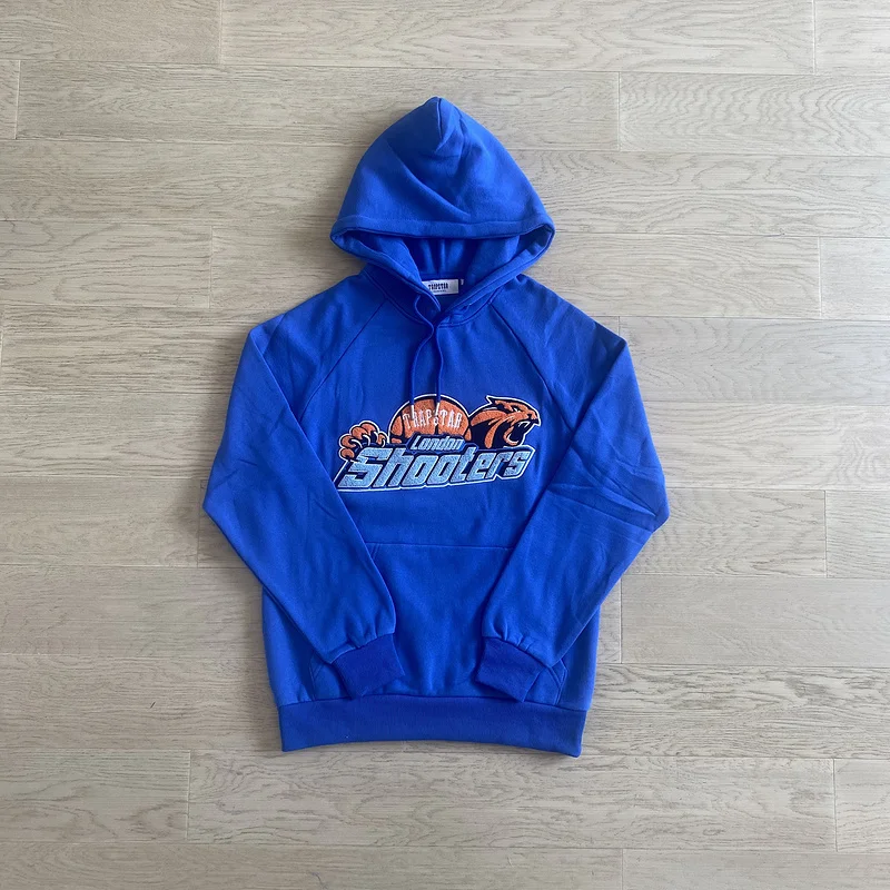 

Tiger Head Embroidery Trapstar Towel Hoodie Men Woman Blue Oversized Pullover Sweatshirts Hooded