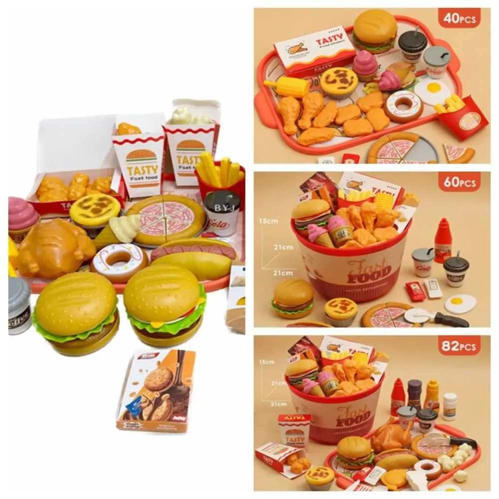 

French Fries Fried Chicken Simulation Food Toys Fried Chicken Hamburger Kids Fast Food Toy Kitchen Toys Simulation Toys