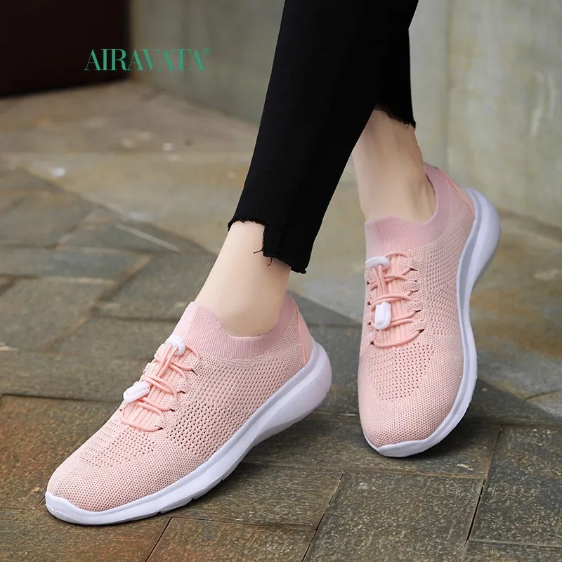 Fashion Women Lightweight Sneakers Walking Shoes Outdoor Sports Shoes Breathable Mesh Comfort Tenis Feminino Lace Up