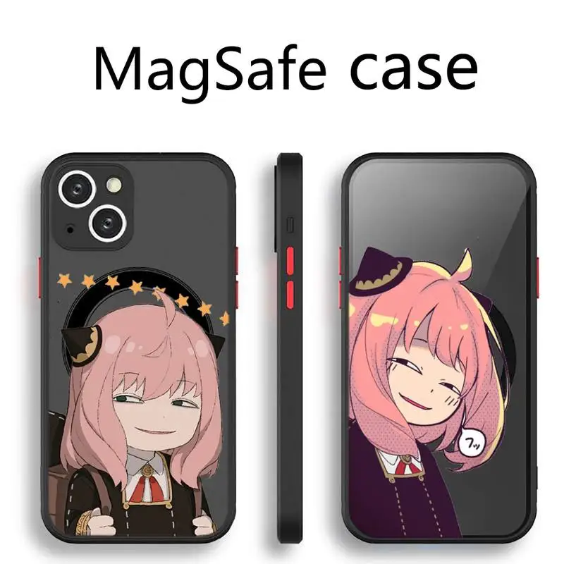 

Spy X Family Anya Couple anime Phone Case Transparent Magsafe Magnetic Magnet For iPhone 13 12 11 Pro Max Mini Wireless Charging