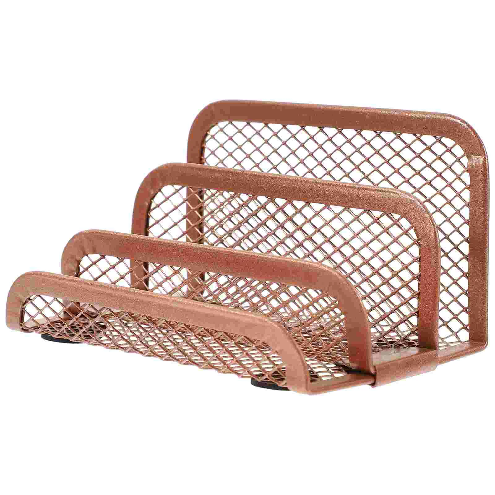 

Metal Magazine Holder Letter Grid File Rack Decorative Books Office Accessories