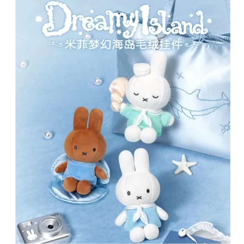Фото Новая серия Miffy Dream My Island: кавайный брелок-кролик, мягкая плюшевая игрушка, украшение для сумки, летний подарок, в наличии. №5