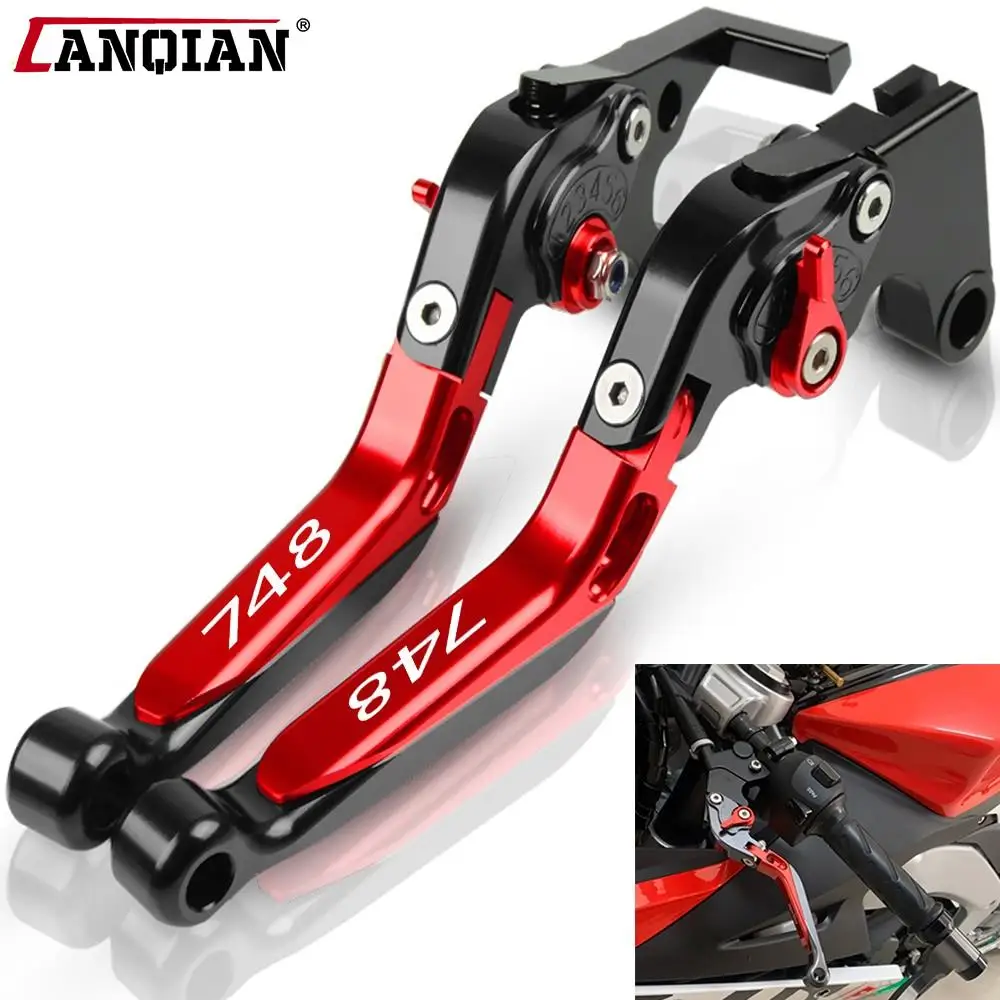 

Motorcycle Folding Extendable handbrake Moto Adjustable Handlebar Clutch Brake Levers For DUCATI 748 1994 1995 1996 1997 1998