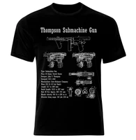 thompson submachine gun mafia blueprint patent maschinenpistol t shirt mens 100 cotton casual t shirts loose top new